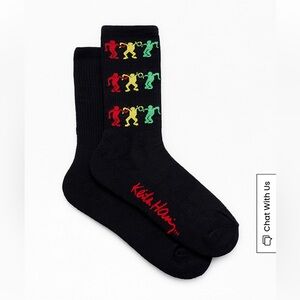 Keith Haring Rainbow Dancing Crew Socks, OS, NWT